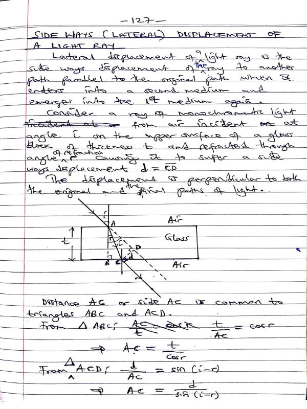Light Notes for S5 Physics – Volume 1(b) of 4
