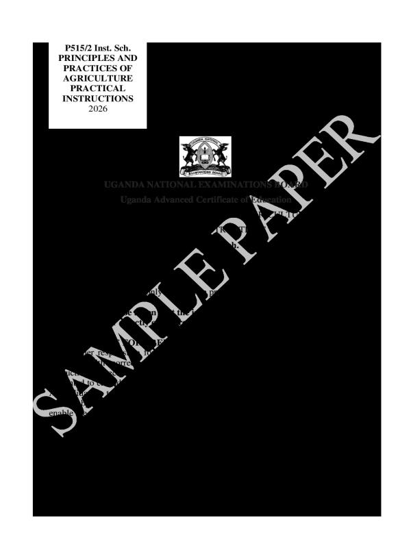 UNEB UACE Agriculture Paper 2 Sample Paper 2026