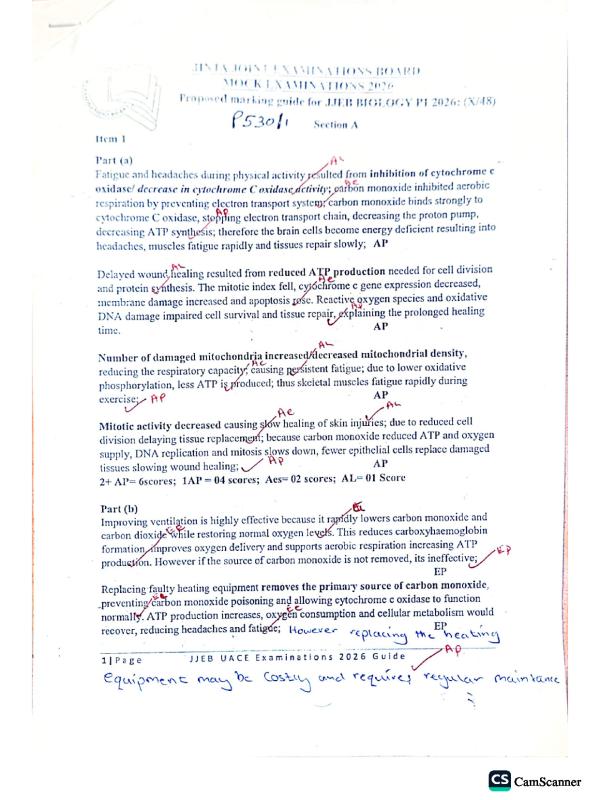 UACE JJEB Biology Paper 1 Revision Guide 2026