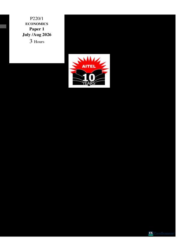 AITEL Senior 5 Economics End of Term II Exam 2026