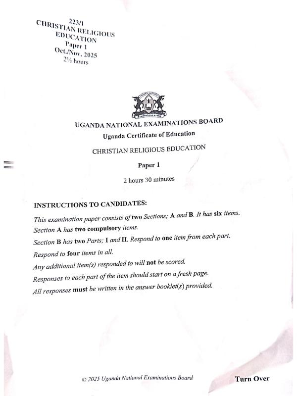 UNEB UCE CRE 2025 Proposed Scoring Guide