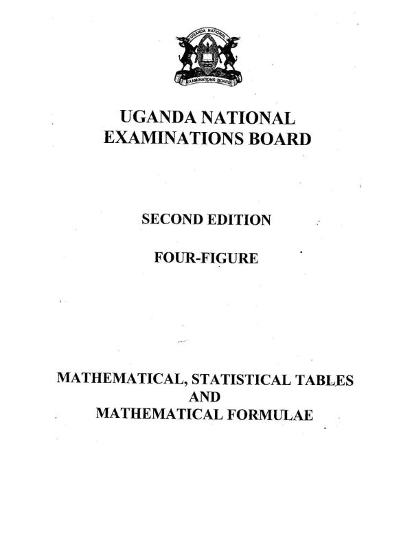 S3–S6  Mathematics UNEB Logarithm Table