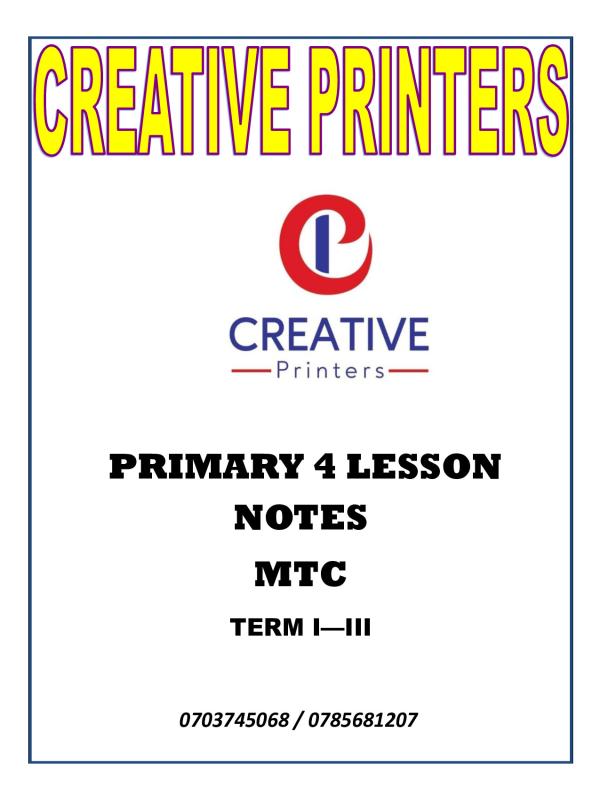 Primary four (P.4) Mathematics Complete Lesson Notes (Terms 1, 2 & 3)