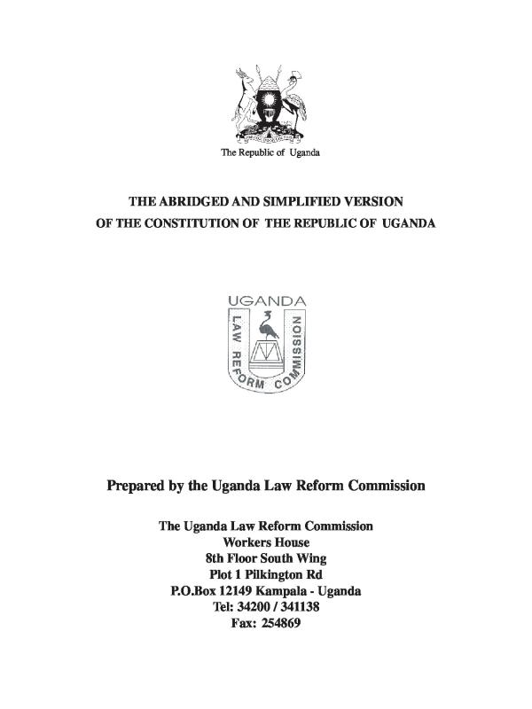 The Abridged Constitution of Uganda  Study Resource