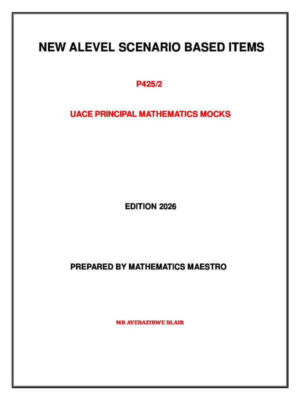 UACE Principal Mathematics Combined Mocks 2026